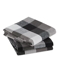 Design Imports Tri-Color Check Collection Kitchen, Dishtowel Set, Black, 3 Piece