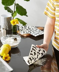 Design Imports Swedish Dishcloths for Kitchen Cleaning, Machine Washable Dishwasher Safe, 7.75 x 6.75", Cats, 3 Piece