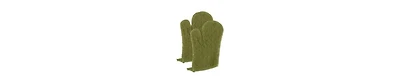 Design Imports Basic Terry Collection 100% Cotton Quilted, Oven Mitt, Antique Green, 2 Piece