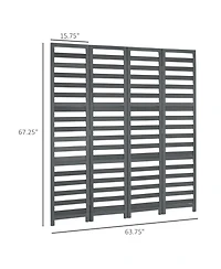 Homcom 5.6' 4 Panel Room Divider Folding Privacy Screen Panel, /