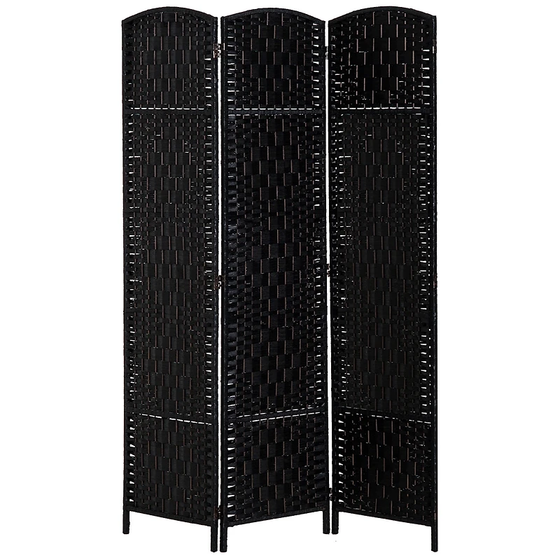 Homcom 3 Panel Resin Wicker Folding Room Divider Privacy Screen Home Office Decor