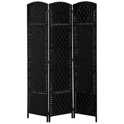 Homcom 3 Panel Resin Wicker Folding Room Divider Privacy Screen Home Office Decor