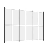 vidaXL 6-Panel Room Divider White 118.1"x86.6" Fabric