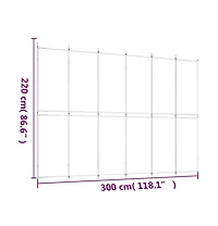 vidaXL 6-Panel Room Divider White 118.1"x86.6" Fabric