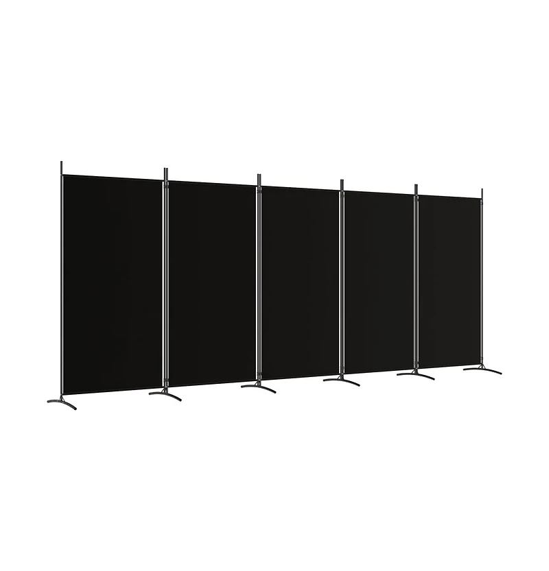 vidaXL 5-Panel Room Divider Black 170.5"x70.9" Fabric
