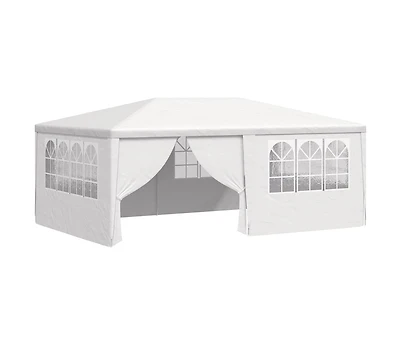 Professional Party Tent with Side Walls 13.1'x19.7' White 0.3 oz/ft²