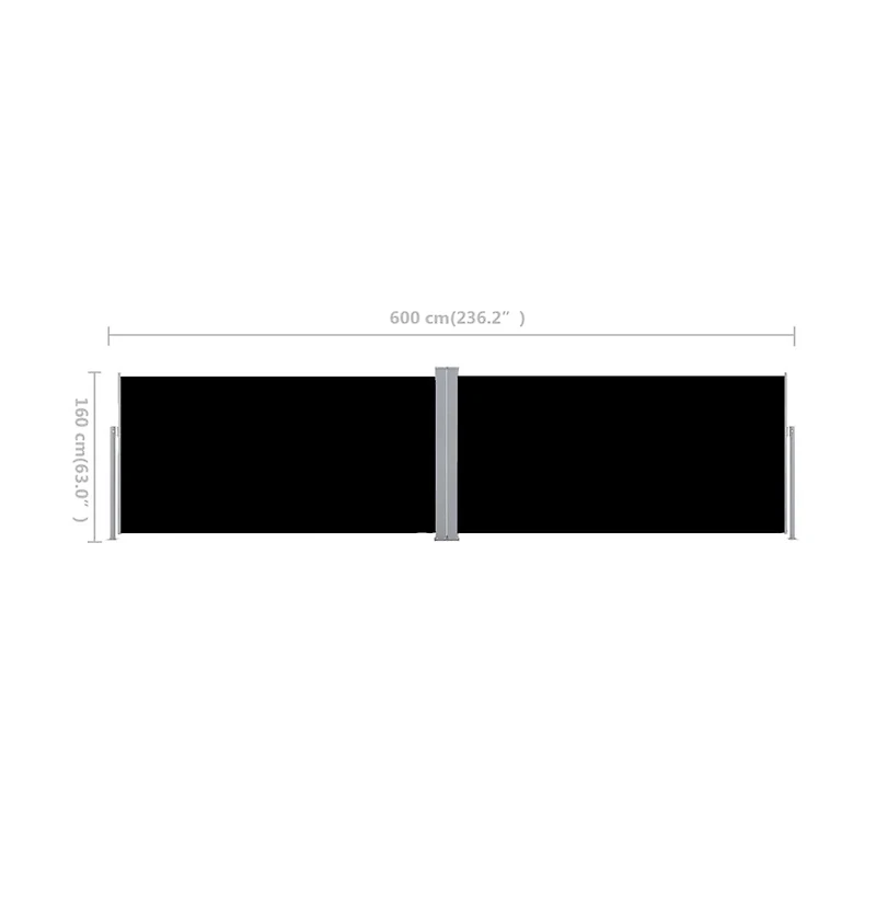 Retractable Side Awning Black 63"x236.2"