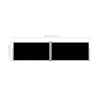 Retractable Side Awning Black 63"x236.2"