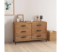 Sideboard Brown 43.3"x13.8"x27.6" Solid Wood Pine