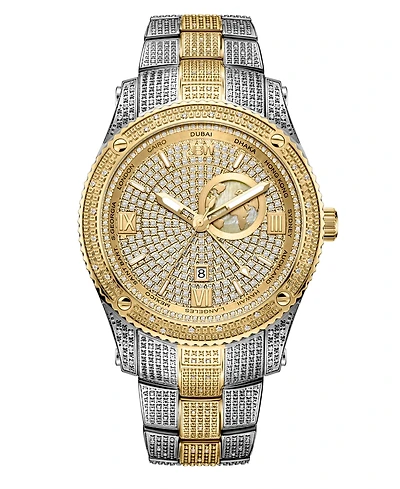 Jbw Men's Jet Setter Gmt Multi 18K Gold-Plated Stainless Steel Bracelet Watch 46mm