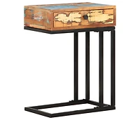 vidaXL U-Shaped Side Table 17.7"x11.8"x24" Solid Reclaimed Wood