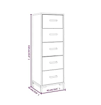Chest of Drawers 16.5"x13.8"x43.3" Solid Wood Pine