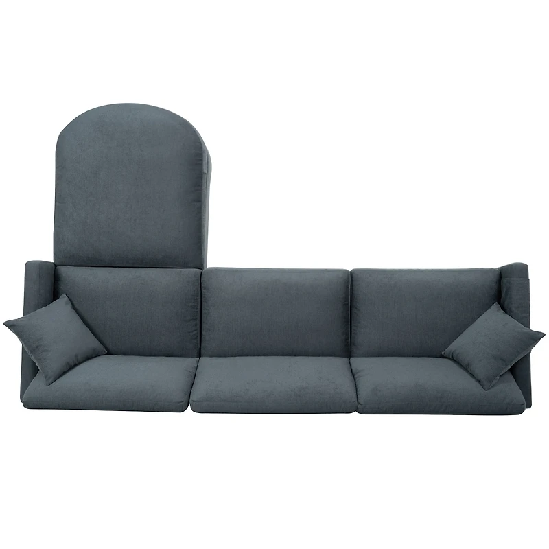 Streamdale Furniture 107.87'Sectional Sofa Couch With 1 Ottoman, Seat Cushion And Back Cushion Removable