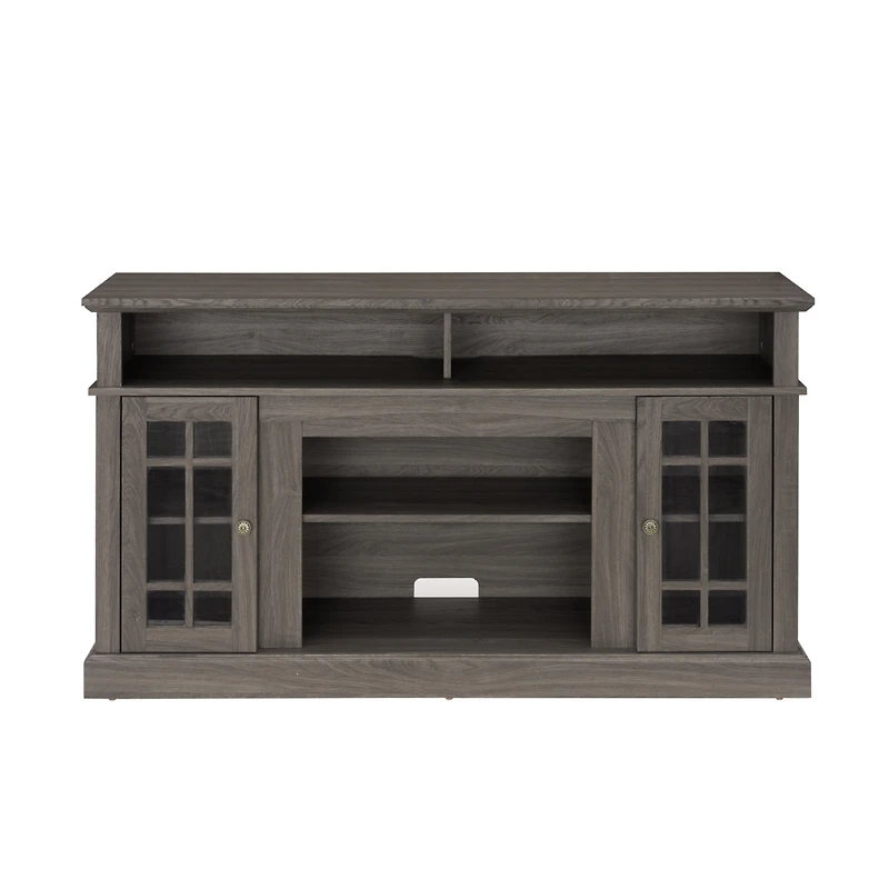 Streamdale Furniture Modern Tv Stand with Open/Closed Storage, Dark Walnut, 58"W