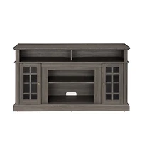 Streamdale Furniture Modern Tv Stand with Open/Closed Storage, Dark Walnut, 58"W