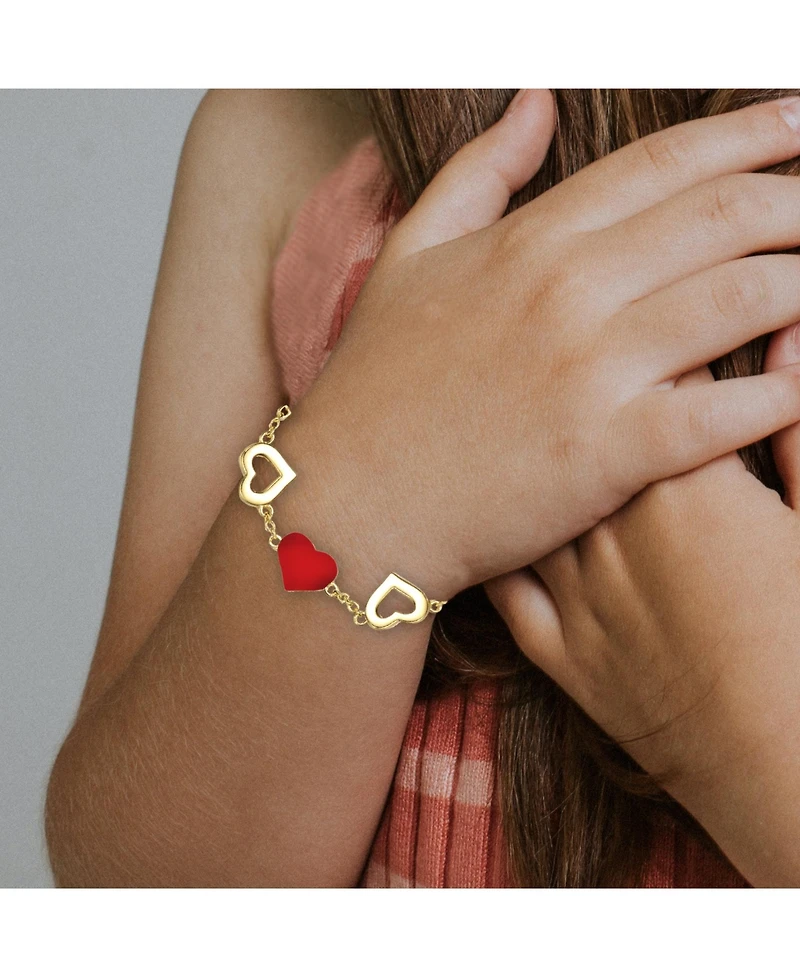GiGiGirl 14k Yellow Gold Plated Forever Heart Toddler/Kids Bracelet, Adjustable in Length, 1-6yrs