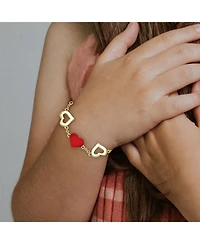 GiGiGirl 14k Yellow Gold Plated Forever Heart Toddler/Kids Bracelet, Adjustable in Length, 1-6yrs