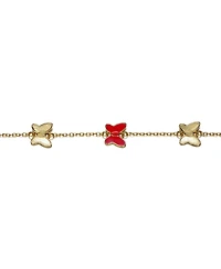 GiGiGirl 14k Yellow Gold Plated Adjustable Bracelet with Butterfly Charms for Kids