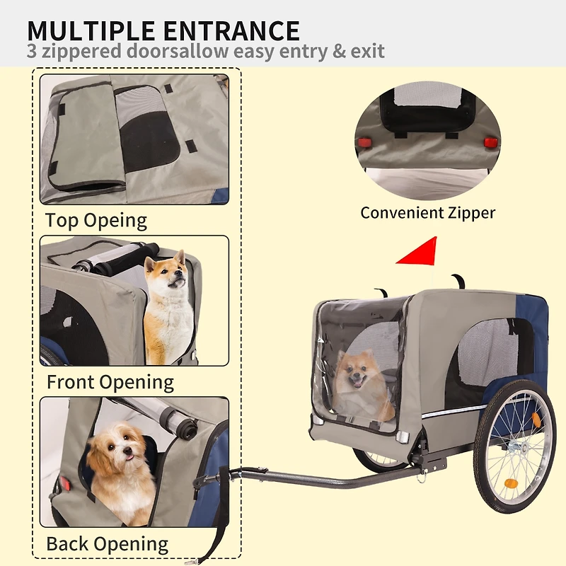 Streamdale Furniture Tangkula Dog Bike Trailer with Safety Features