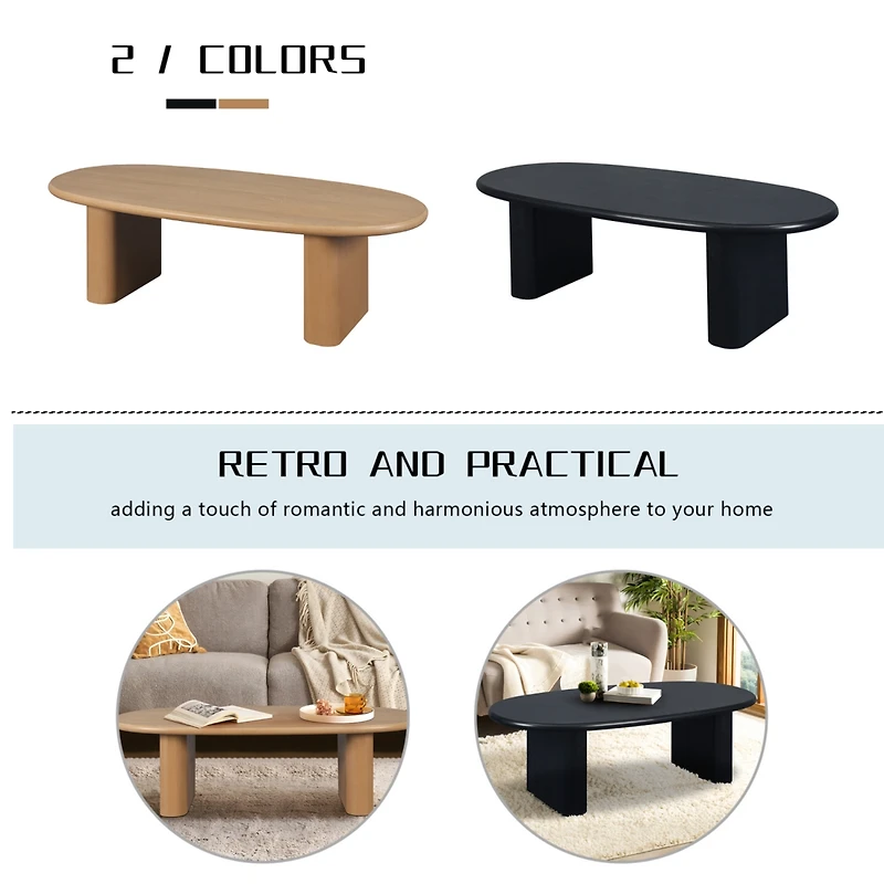 Streamdale Furniture 51" Tapered Tabletop Coffee Table (Natural Wood)