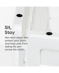 Iris Dog Playpen - Pet Exercise Pen with Door - 4 to 8 Panel Sizes, White