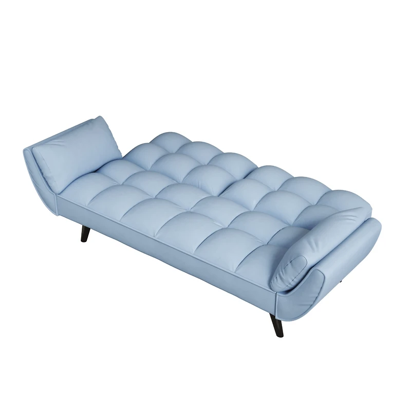 Streamdale Furniture 57" Blue Sofa Soft Two Armrests Throw Pillow Pillow Comfortable Fit Apartment Bedroom Small Space