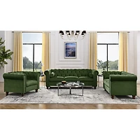Streamdale Green Velvet Tufted Sofa Settee