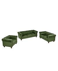 Streamdale Green Velvet Tufted Sofa Settee