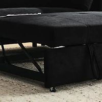 Simplie Fun 54" Pull-Out Sleeper Sofa Bed Double Seat Recliner Sofa Bed With Armrests With Storage