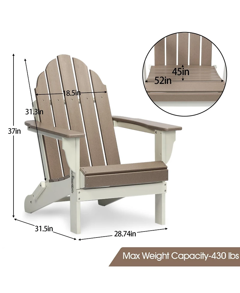 Aoodor Outdoor Folding Adirondack Chair