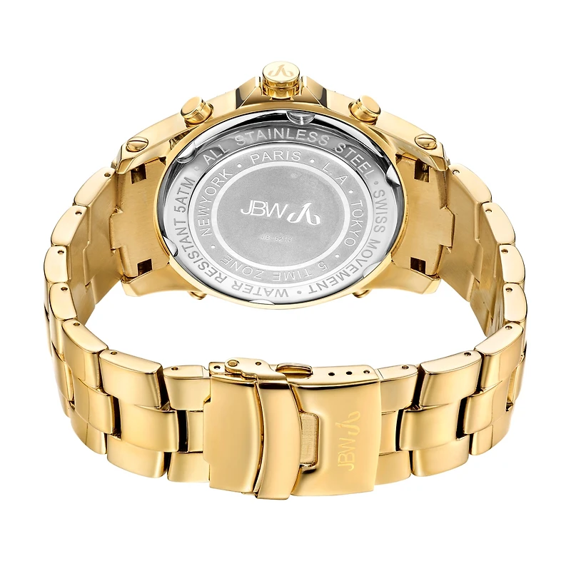 Jbw Men's Jet Setter Diamond (2 ct.t.w.) 18k Gold Plated Stainless Steel Watch