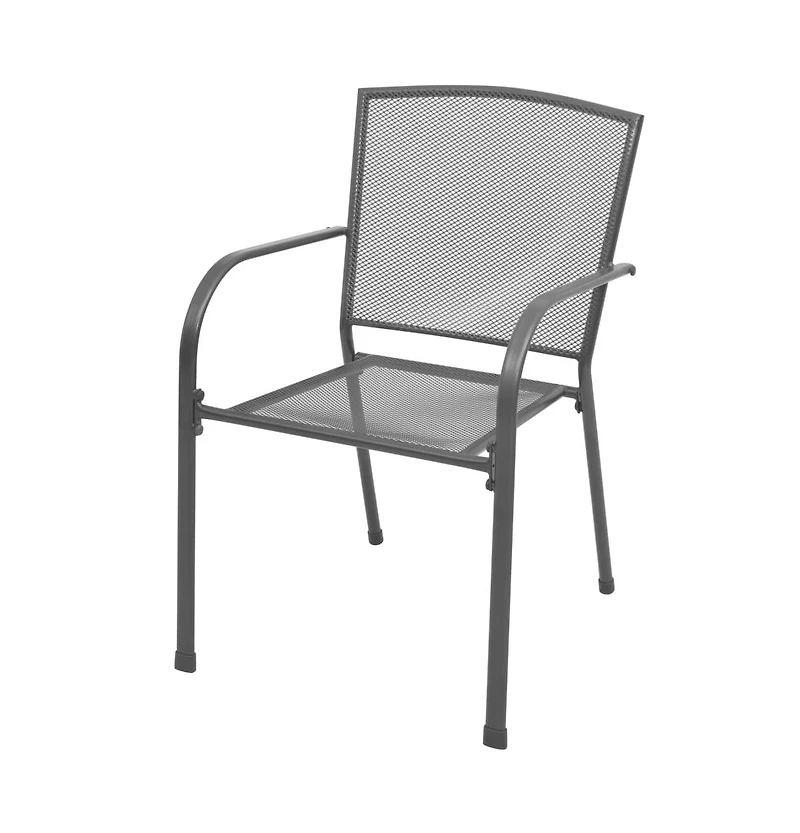 vidaXL Stackable Patio Chairs 2 pcs Steel Gray