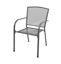 vidaXL Stackable Patio Chairs 2 pcs Steel Gray