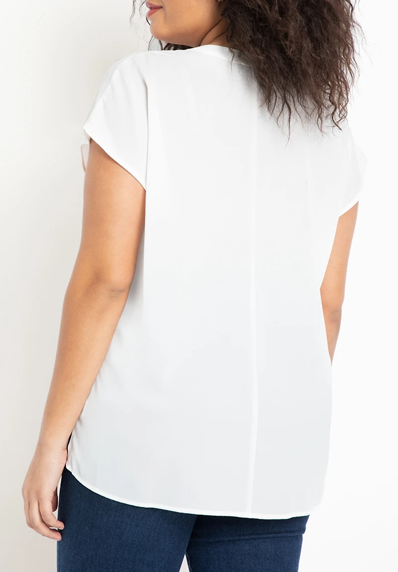 Eloquii Women's Notch Collar Blouse