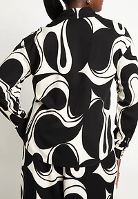 Eloquii Women's Plus Size Printed Button Down