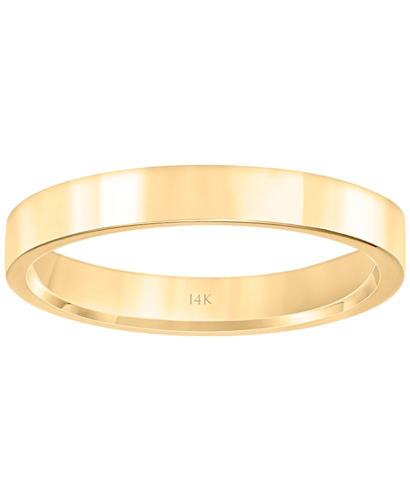 Flat Profile Comfort Fit Wedding Band in 14k Gold
