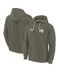Fanatics Signature Men's and Women's Olive Philadelphia 76ers Elements Super Soft Fleece Pullover Hoodie