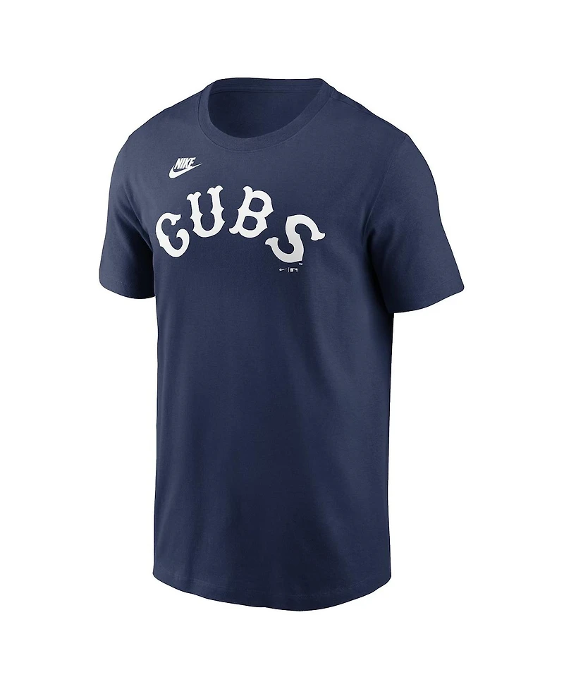 Nike Men's Navy Chicago Cubs Cooperstown Wordmark T-Shirt