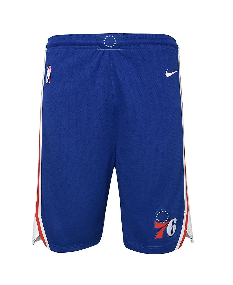 Nike Big boys and girls Royal Philadelphia 76ers Swingman Performance Shorts – Icon Edition