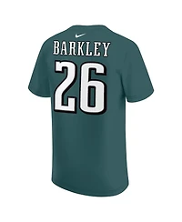 Nike Big Boys and Girls Saquon Barkley Midnight Green Philadelphia Eagles Player Name Number T-Shirt