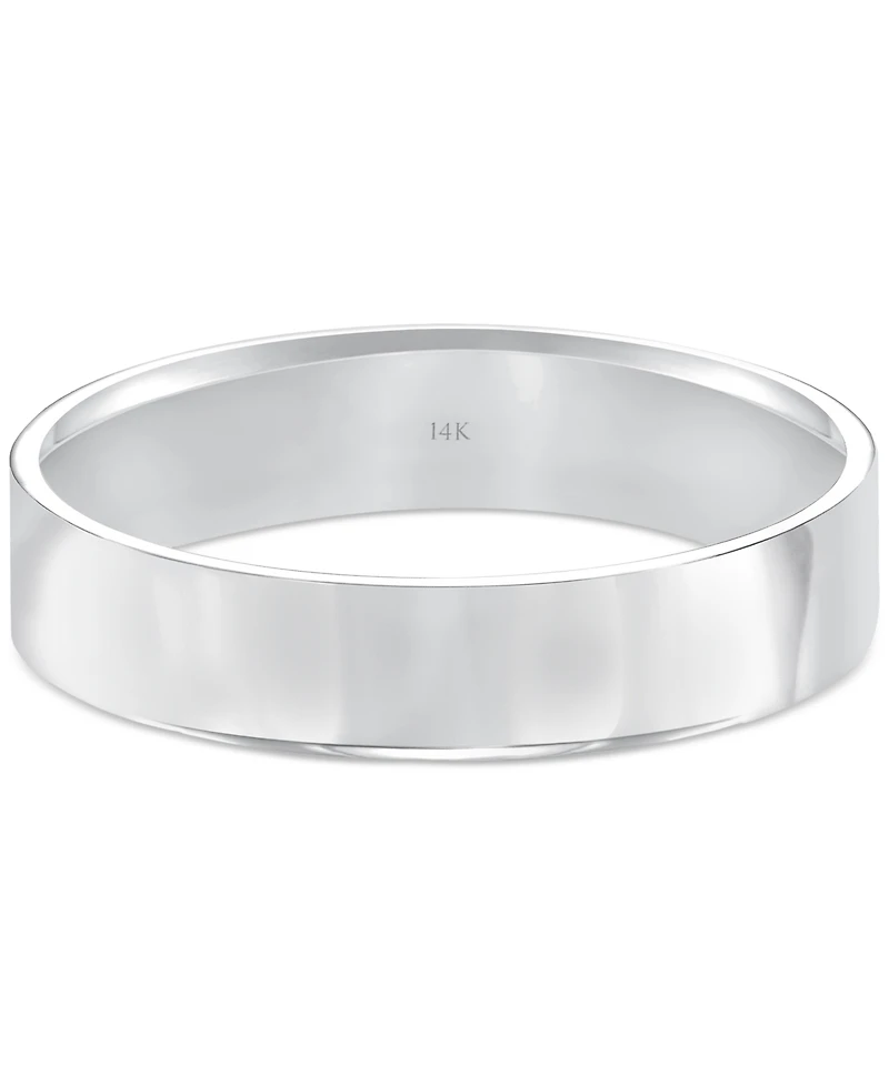 Men's Flat Profile Comfort Fit Wedding Band 14k Gold