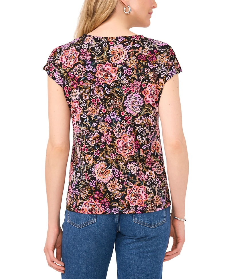 Sam & Jess Women's V-Neck Cap-Sleeve Top