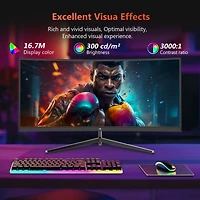 Z-edge 30 inch Uwfhd 2560 x 1080 21:9 Ultra Wide 200 Hz 1 ms 1500R Curved Gaming Monitor, FreeSync, Pip / Pbp, Hdmi x 2, Dp x 2,