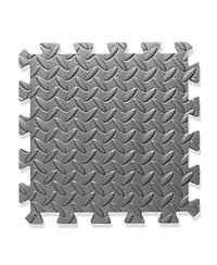 Philosophy Gym Pack of 12 Exercise Flooring Mats - 12 x 12 Inch Foam Rubber Interlocking Puzzle Floor Tiles - Gray