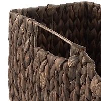 Casafield (Set of 2) Water Hyacinth Pantry Baskets with Handles - Natural, Medium and Large Woven Storage for Kitchen Shelves