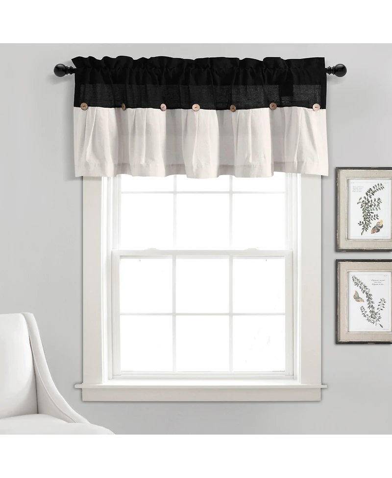 Lush Decor Linen Button Valance