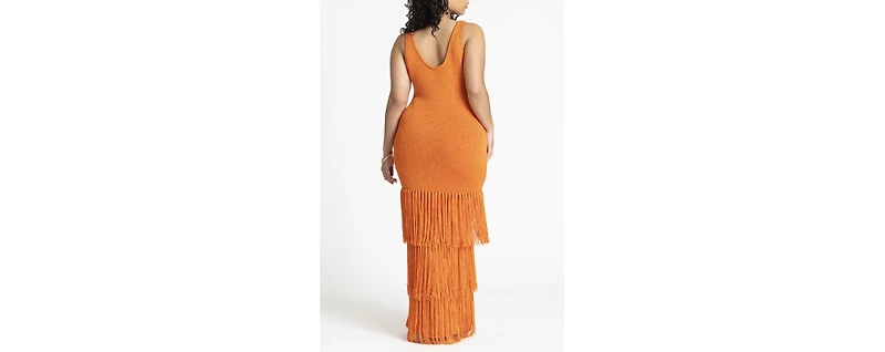 Eloquii Plus Fringe Sweater Dress