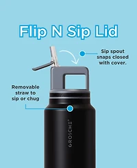 Grosche Alpine Flip 'N Sip Insulated Water Bottle with Straw 2pk 20 Oz + 40