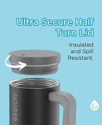 Grosche 40oz Insulated Tumbler with Straw and Handle