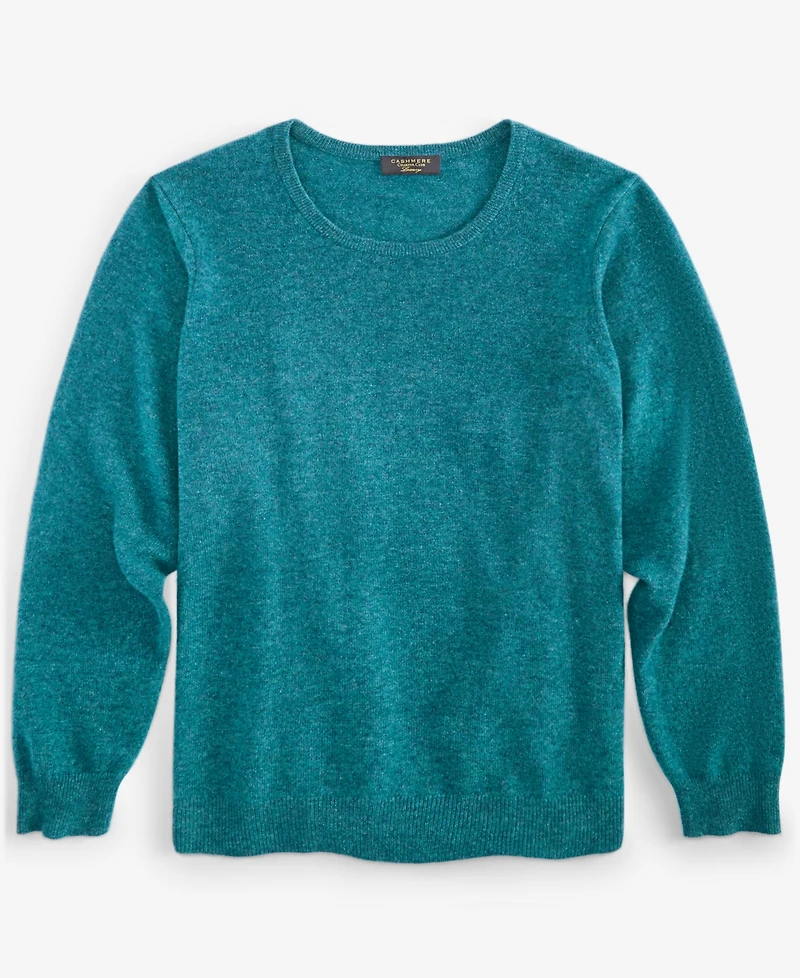 Charter Club Plus 100% Cashmere Crewneck Sweater, Macy's Exclusive